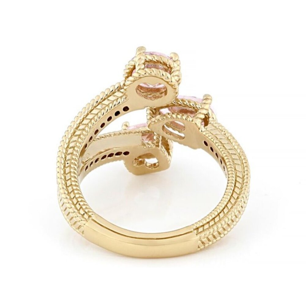 Judith Ripka 4.30CTW Pink Bella Luce 14K Gold Clad Haute Ring Size 7 - Picture 3 of 6
